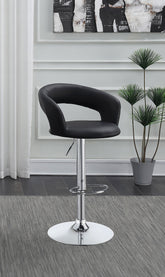 Barraza 29-inch Adjustable Height Bar Stool Black and Chrome